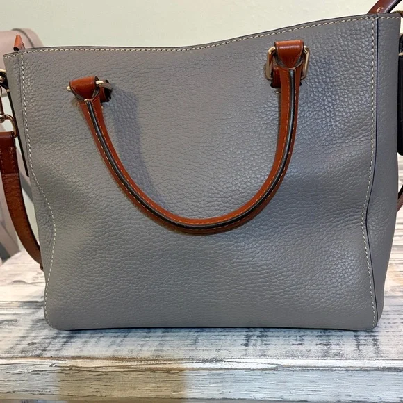 DOONEY & BOURKE  Large Leather LEISURE Shopper Tote Bag Handbag NEW GRAY - Picture 6 of 12